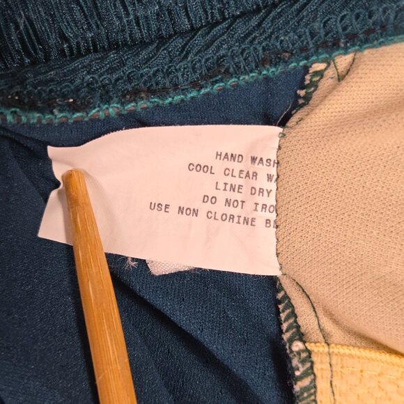 Upstream Vintage One‎ Piece Swimsuit Sz 12 Teal Retro Butterfly 80s Pinup Swim - Picture 5 of 9